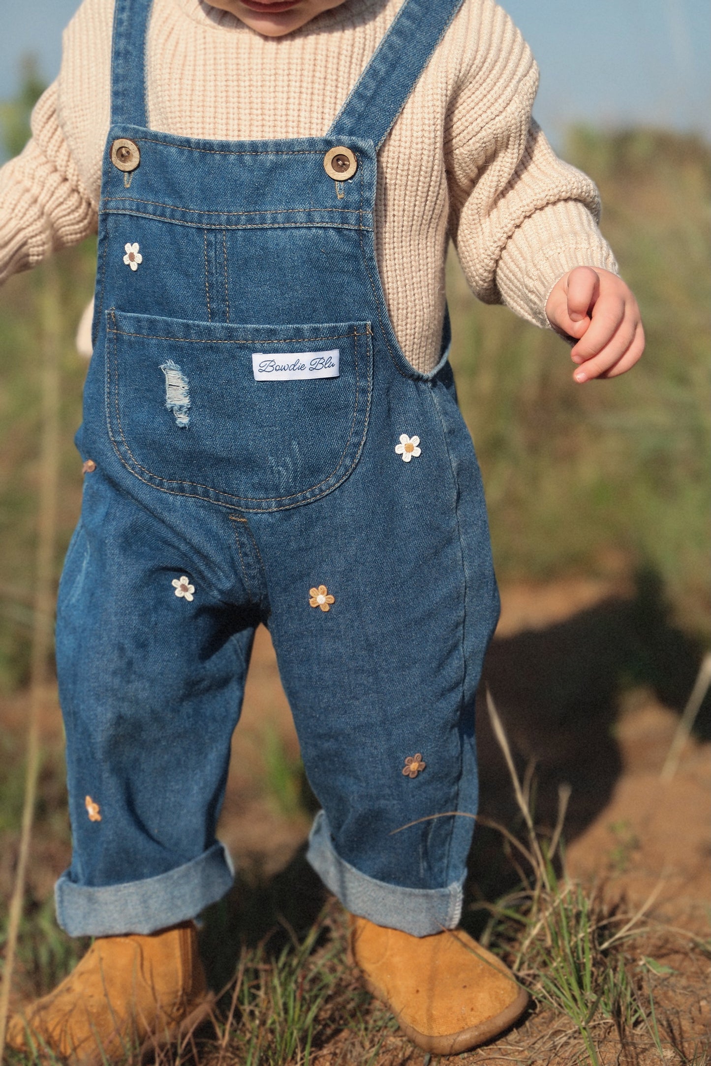 Clay Flower Dungarees